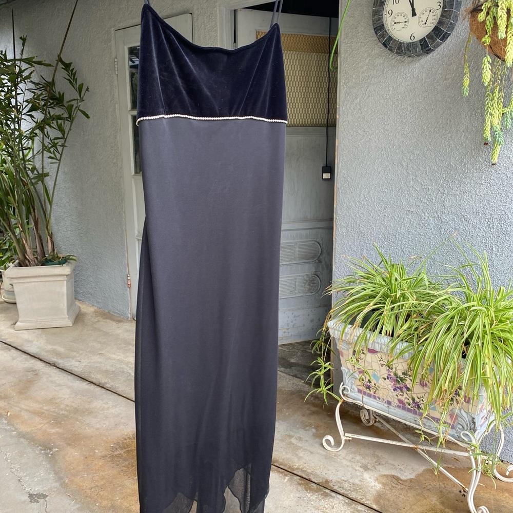 Black velvet dress